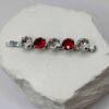 Swarovski Crystal Hair Pin "Jingle" – Red & Clear Stones, Silver Holiday Hair Accessory il fullxfull.7519596620 20nf.jpg