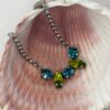 Swarovski Crystal Necklace "Edith" Silver Rolo Chain with Blue and Olive Crystals – Everyday or Night Out Jewelry il fullxfull.7802584010 slx9.jpg
