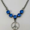 Blue Swarovski crystal necklace "Susie Q" unique Peace charm choker il fullxfull.7850558797 ceer.jpg