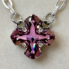 Antique Pink Necklace featuring genuine Swarovski crystal, German Cross Pendant sgl 0478 c