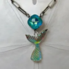 Swarovski Blue Crystal Mermaid Tail Necklace, Resin Ocean Jewelry, Silver Plated Chain il 200x200.8235229253 kowm