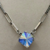 Swarovski Clear AB Kaleidoscope Crystal Necklace "Magnolia" Silver Paper Clip Chain il fullxfull.7849789279 kl7n
