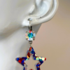 Handmade Patriotic Star Earrings, Clear AB Swarovski Crystals, Red White Blue Dangles il fullxfull.8137563868 7jgs