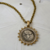 Patriotic Eagle Pendant Necklace, Gold Tone Statement Jewelry, Crystal Medallion (16-17" Choker) il fullxfull.8185587145 7ys8