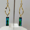 Extra Long Blue-Green Swarovski Crystal Dangle Earrings, Gold Tone Leverback il fullxfull.8234620287 3i7g