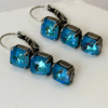 Aquamarine Crystal Drop Earrings | Handmade Genuine Austrian Crystal Earrings sgl 0501 a revise