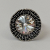 Clear Crystal Statement Ring, Adjustable Silver Ring sgl 0527 d
