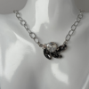 Black Diamond Crystal Necklace, Swarovski Crystal Statement Necklace sgl 0542 f