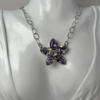 Lavender Crystal Flower Necklace, Swarovski Crystal Necklace sgl 0543 g