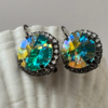 Oversized Crystal AB Statement Earrings, Swarovski Crystal Earrings sgl 0551 a