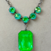 Electric Green Crystal Necklace, Bright Green Statement Necklace sgl 0558 h